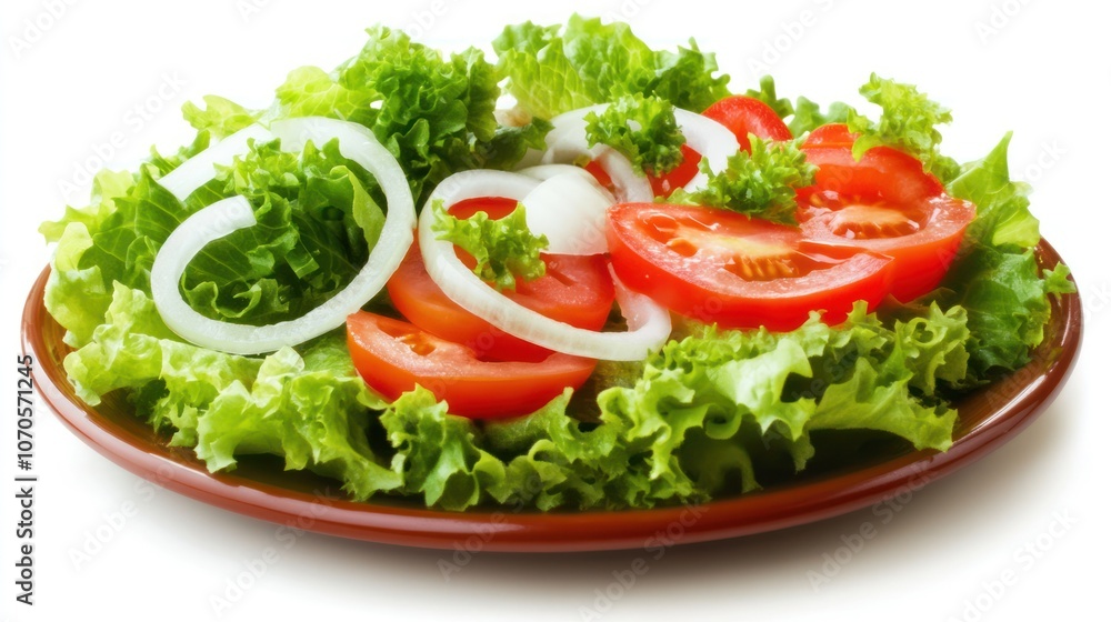 Fresh Salad with Lettuce, Tomato, and Onion Fresh Salad with Lettuce, Tomato, and Onion