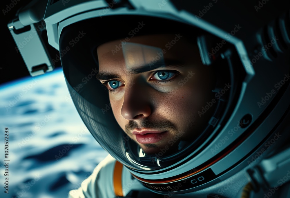 Astronaut explores outer space with determination Astronaut explores outer space with determination
