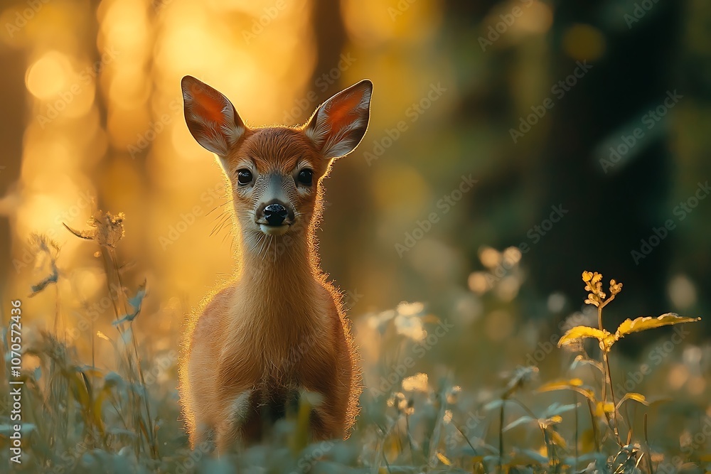 Curious Fawn in Golden Sunlight Curious Fawn in Golden Sunlight