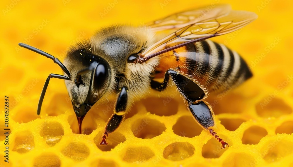 Bee s legs in closeup, pollen details and natural pollinator in focus, focus cover all object, deep depth of field, no blur, photo not dark, everything is clear, copy space Bee s legs in closeup, pollen details and natural pollinator in focus, focus cover all object, deep depth of field, no blur, photo not dark, everything is clear, copy space