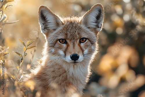 Curious Fox with Sharp Nose and Intense Eyes in Golden Sunlight