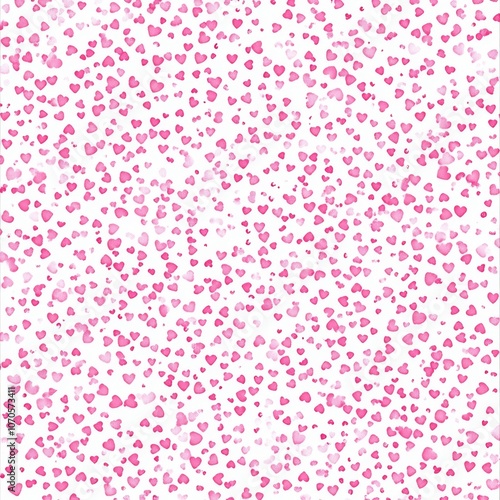 Elegant Tiny Pink Hearts Pattern on White Background for Valentine’s Day. Simple Yet Visually Appealing Romantic Design.