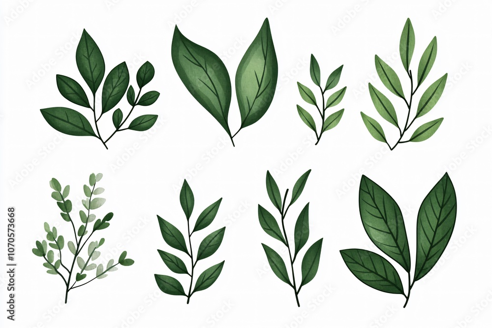 Hand-Drawn Green Leaves on Transparent Background for Natural, Organic, Eco-Friendly Logos Hand-Drawn Green Leaves on Transparent Background for Natural, Organic, Eco-Friendly Logos