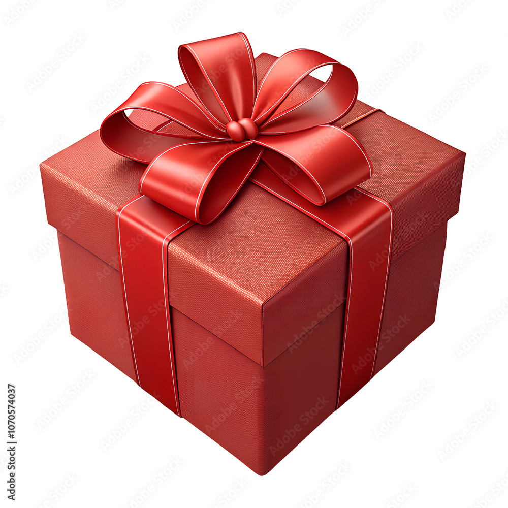 Obraz premium High Rank Gift Box Red Christmas Ribbon Full HD 4K Stock Photo Image Transparent Background PNG Download