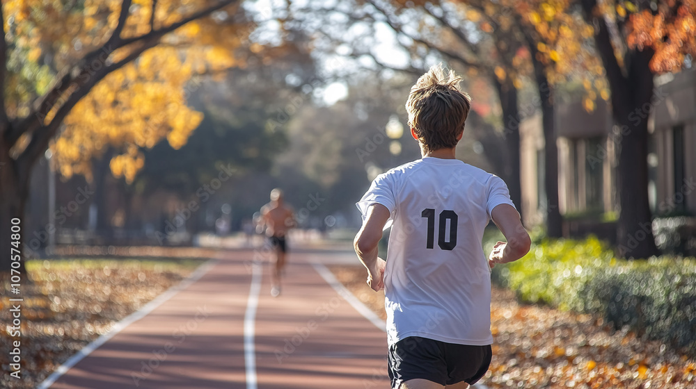Photo of an athlete running on a track Photo of an athlete running on a track
