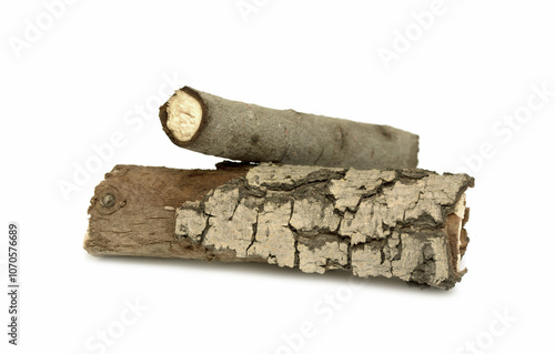 round timber on a white background photo