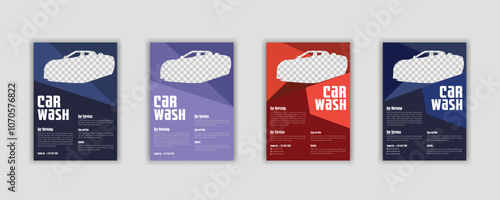 Creative Car Wash Flyer set Abstract design carwash flyer bundle Car Detailing, Auto Detailing Flyer, Car Wash poster templates.