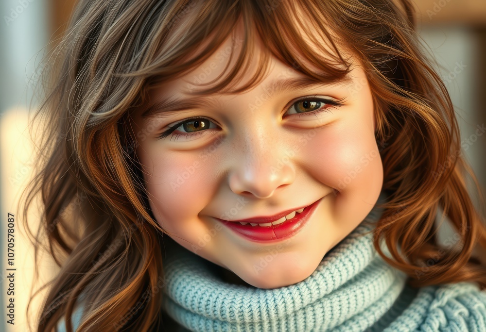 Smiling Girl Exudes Joy and Warmth Smiling Girl Exudes Joy and Warmth