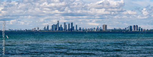 Photography Panoramic view of Etobicoke district from the Toronto Islands.
