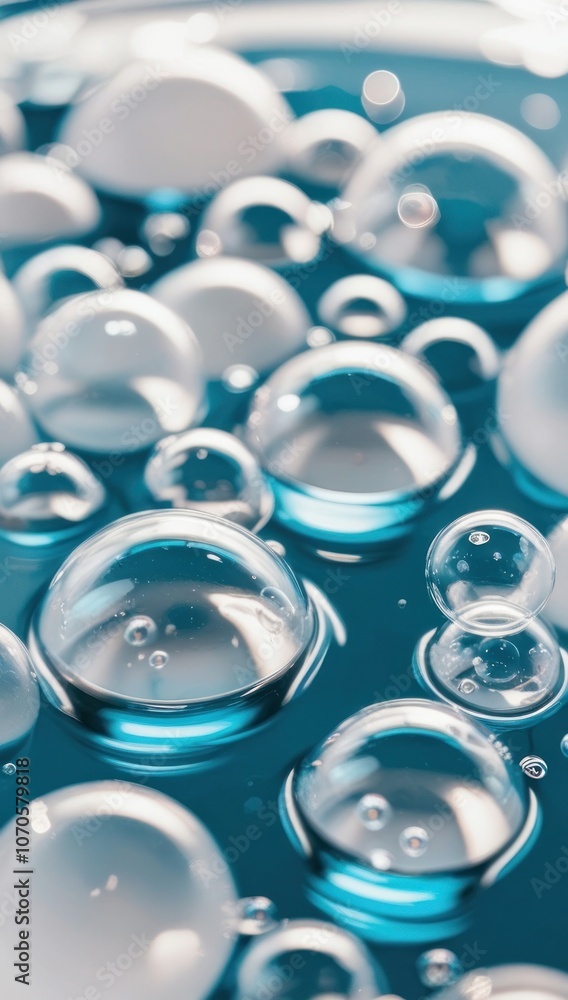 Transparent glass bubbles background. Water drops backdrop Transparent glass bubbles background. Water drops backdrop