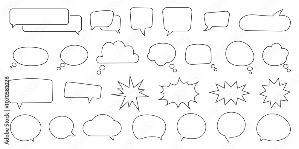 Obraz premium Big Set of Chat Bubble Outline Icons