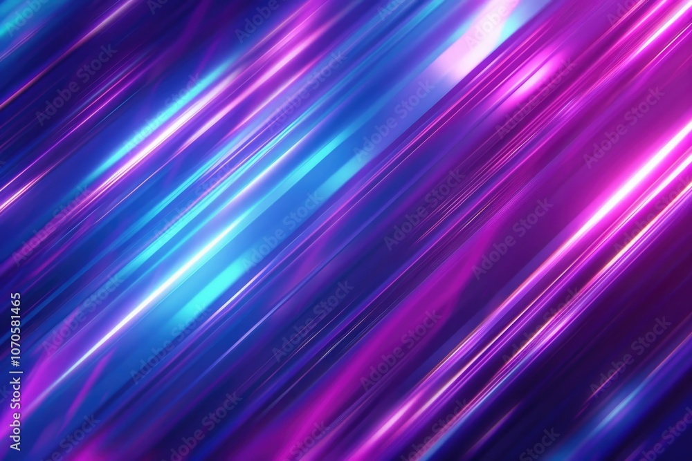 Fototapeta premium Speed Stripes. Futuristic Motion Background with Blurred Neon Lights in Blue and Purple Colors