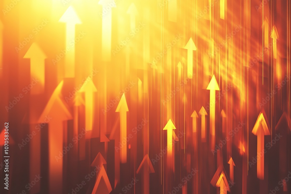 Abstract upward arrows in vibrant orange and yellow tones, symbolizing growth, progress, and success, creating a dynamic and motivational visual Abstract upward arrows in vibrant orange and yellow tones, symbolizing growth, progress, and success, creating a dynamic and motivational visual