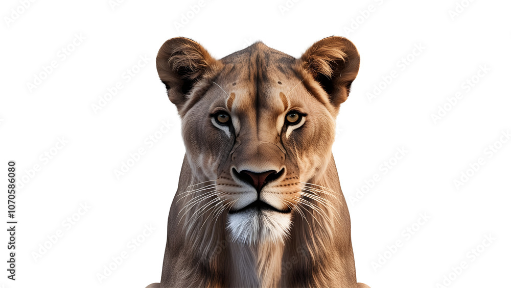 Obraz premium Portrait of a Lioness with Intense Gaze