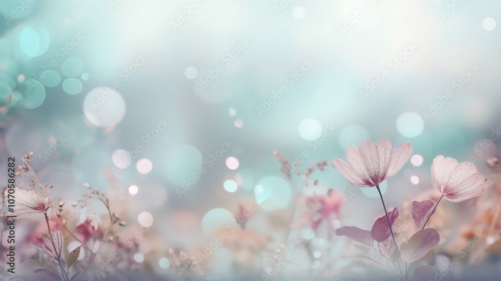 Soft Floral Background with Gentle Bokeh Effect Soft Floral Background with Gentle Bokeh Effect