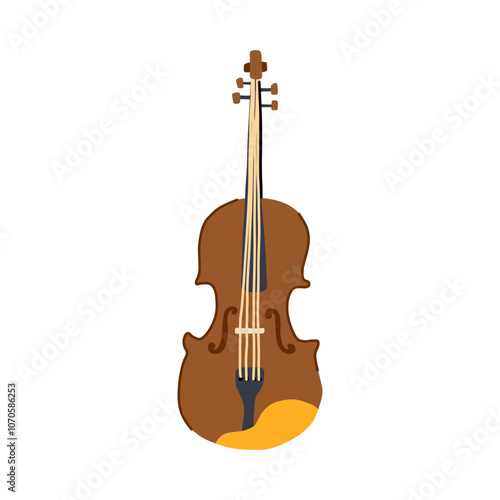 orchestra violin cartoon. performance musician, melody concert, notes practice orchestra violin sign. isolated symbol vector illustration