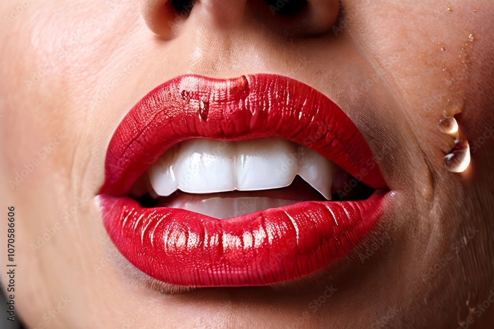 Obraz premium chapped lips of endurance lips dry from harsh weather conditions