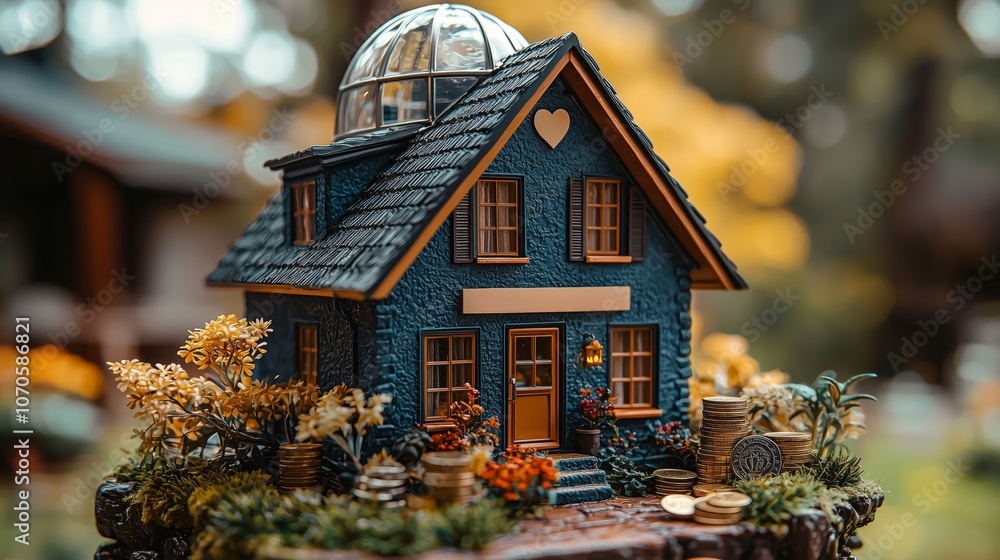Fototapeta premium Charming Conceptual House Representation in Nature
