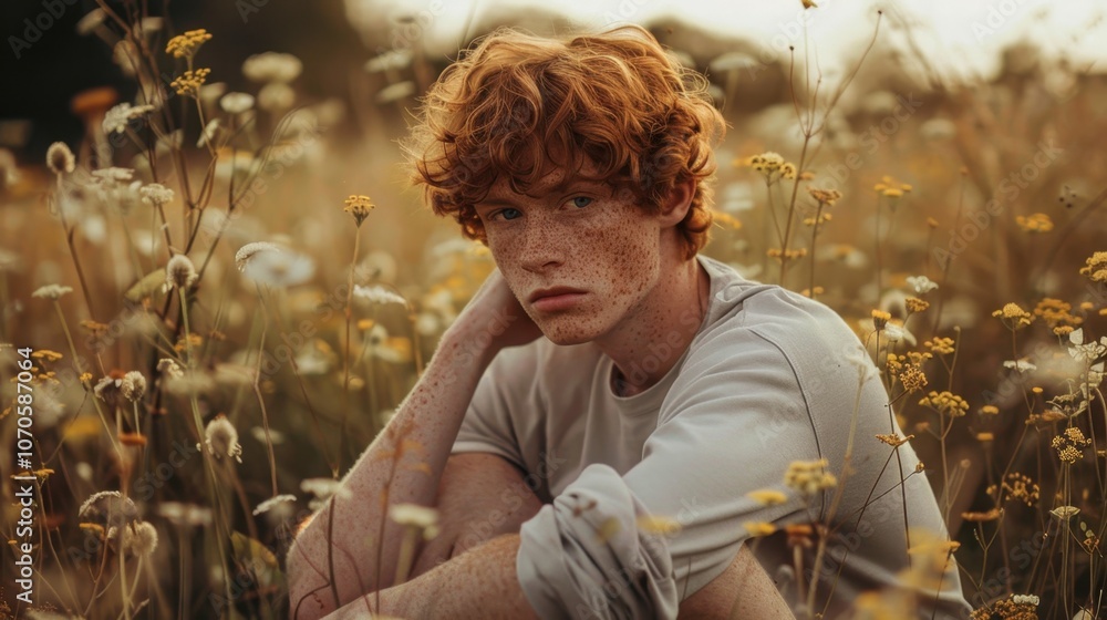 Serene moment in a wildflower meadow at sunset Love Your Freckles Day Serene moment in a wildflower meadow at sunset Love Your Freckles Day