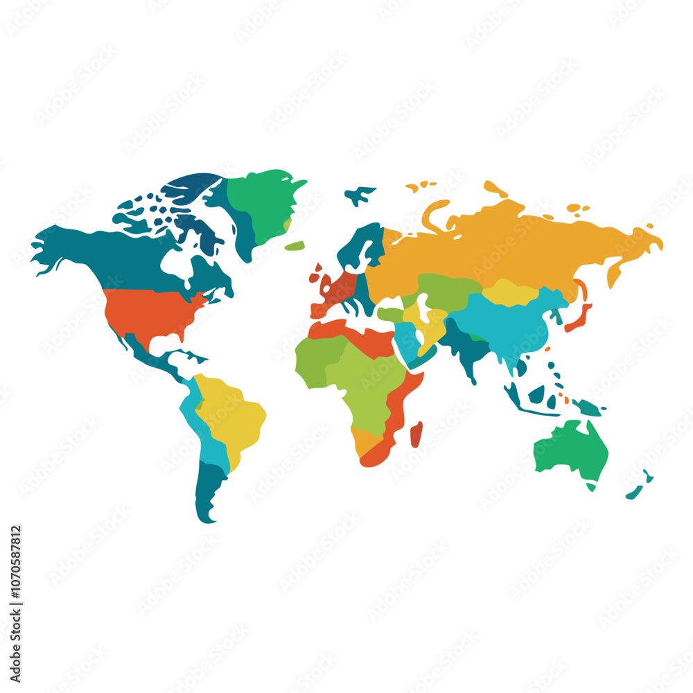 Obraz premium world map with countries isolated on white background