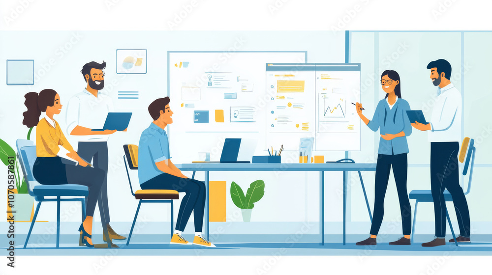 Group of entrepreneurs in startup pitching innovative ideas, whiteboards and prototypes on display, enthusiastic and driven, Group of entrepreneurs in startup pitching innovative ideas, whiteboards and prototypes on display, enthusiastic and driven,