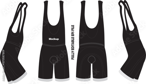 Sublimated Cycling Bib Shorts Mockup