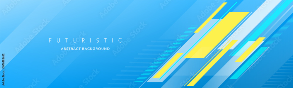 A banner backdrop that is abstract. A contemporary design with geometric diagonal shapes in blue and yellow. futuristic illustration. Ideal for flyers, sports, websites, presentations, and business. A banner backdrop that is abstract. A contemporary design with geometric diagonal shapes in blue and yellow. futuristic illustration. Ideal for flyers, sports, websites, presentations, and business.