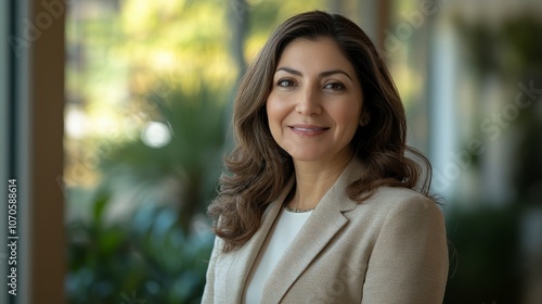 Confident & competent portrait of a smiling businesswoman in a professional suit
