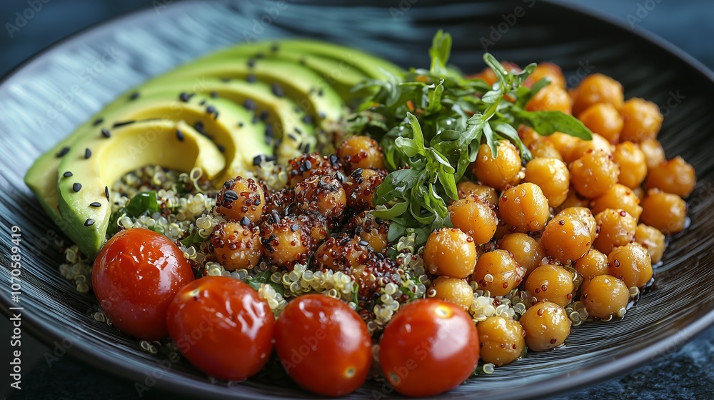 Vibrant Vegan Quinoa Salad with Fresh Ingredients Vibrant Vegan Quinoa Salad with Fresh Ingredients