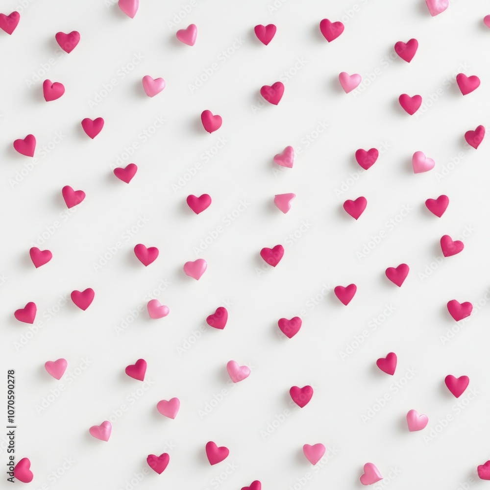 Elegant Romantic Pattern with Tiny Pink Hearts on White Background for Valentine's or Mother's Day Elegant Romantic Pattern with Tiny Pink Hearts on White Background for Valentine's or Mother's Day