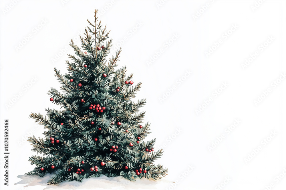Fototapeta premium Christmas tree on a white background