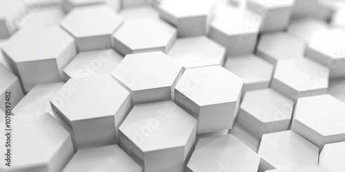 White Hex. Creative Hexagons in Abstract 3D Illustration Background Design