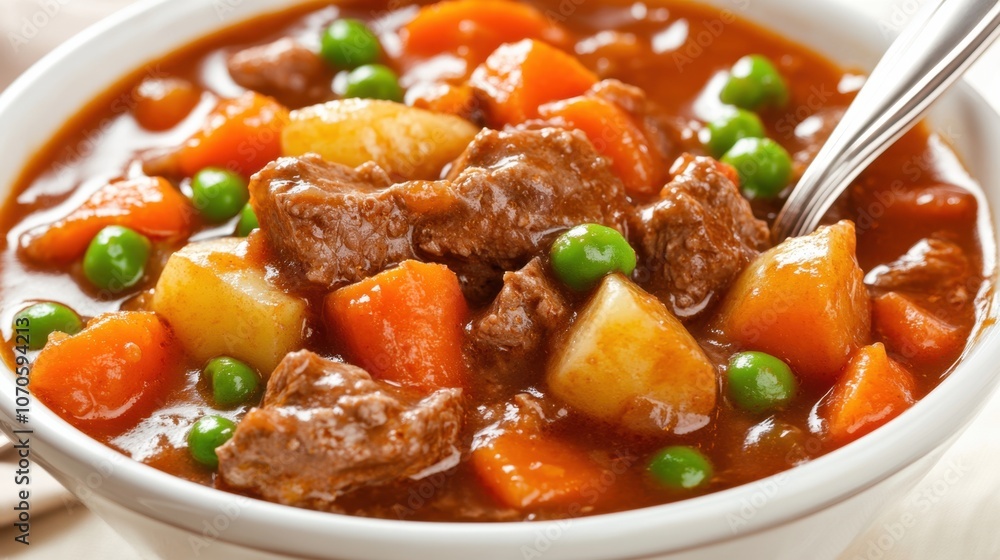 Hearty Beef Stew with Fresh Vegetables in a Bowl Hearty Beef Stew with Fresh Vegetables in a Bowl