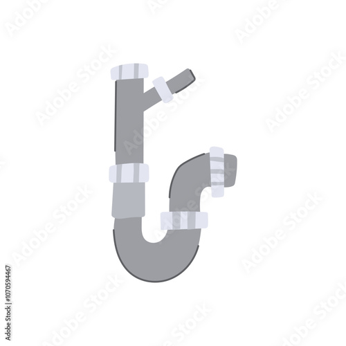 blockage waste drain trap cartoon. installation maintenance, cleaning fixture, basin sink blockage waste drain trap sign. isolated symbol vector illustration