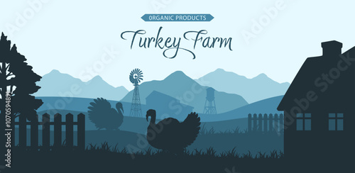 A serene turkey farm landscape