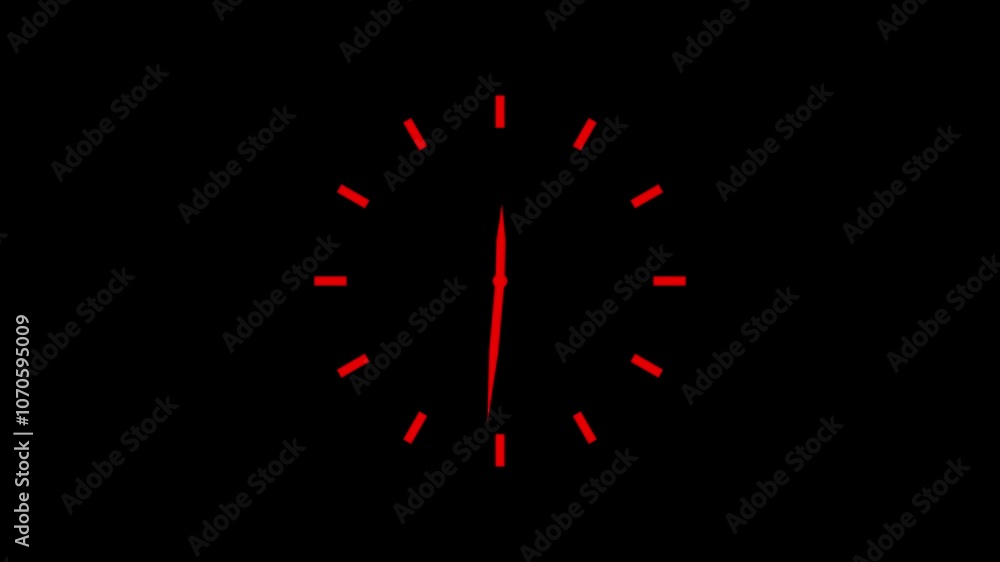 Counting down, circle clock animated with alpha channel. Counting down, circle clock animated with alpha channel.