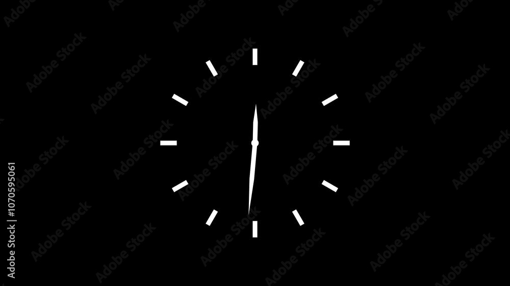 Counting down, circle clock animated with alpha channel. Counting down, circle clock animated with alpha channel.