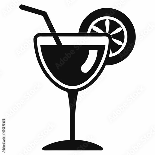 Cocktail silhouette vector set, Club Cocktail Glass Vector Symbol., Icon, illustration