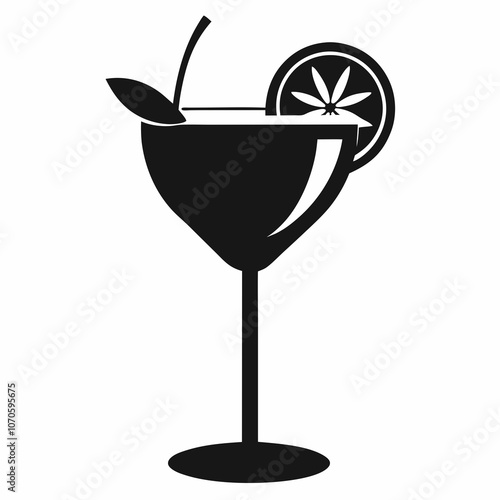 Cocktail silhouette vector set, Club Cocktail Glass Vector Symbol., Icon, illustration