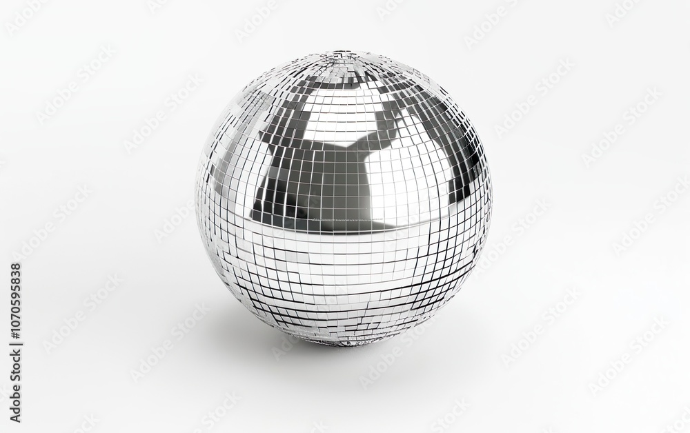 Photorealistic nostalgic polished silver mirror disco ball from 2000s isolated on white background, y2k nostalgia for past millennium era. Metallic shiny gleaming reflective elegant retro-futurism Photorealistic nostalgic polished silver mirror disco ball from 2000s isolated on white background, y2k nostalgia for past millennium era. Metallic shiny gleaming reflective elegant retro-futurism