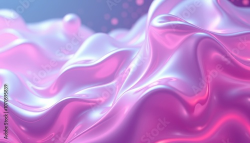 Wallpaper Mural Explore the fluid dynamics of iridescent pink waves in digital art Torontodigital.ca