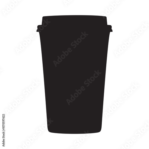 Disposable Coffee Cup Silhouette Vector Illustration