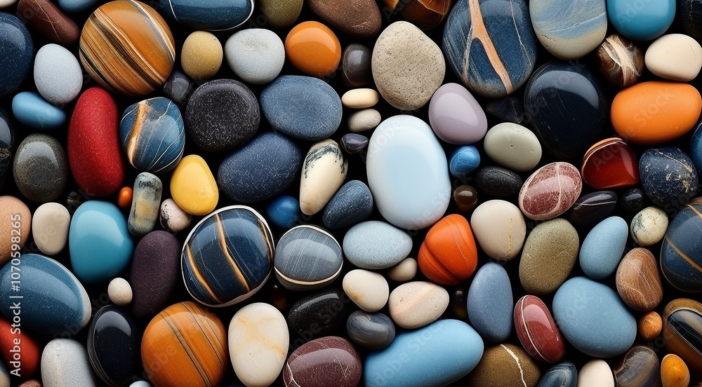 close up of colored beach stones, abstract stone background close up of colored beach stones, abstract stone background