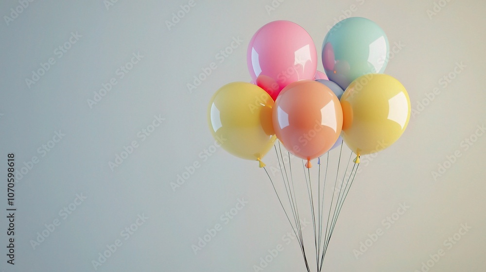 Colorful Balloons Against Soft Background Colorful Balloons Against Soft Background