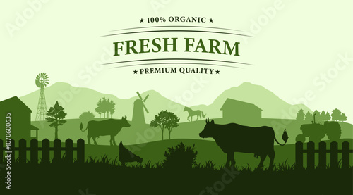 Natural landscape of an organic farm