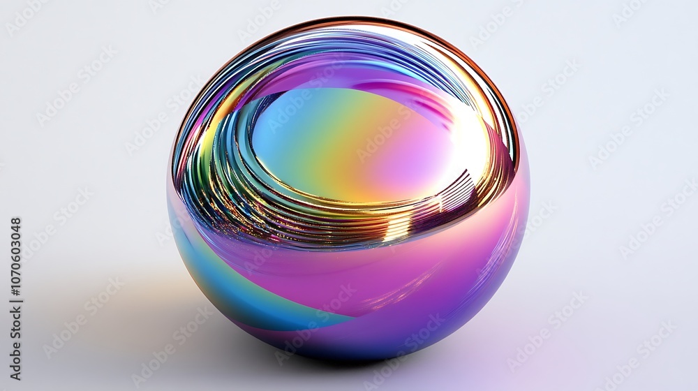 Rainbow metallic 3D 6.6 with light reflections Rainbow metallic 3D 6.6 with light reflections