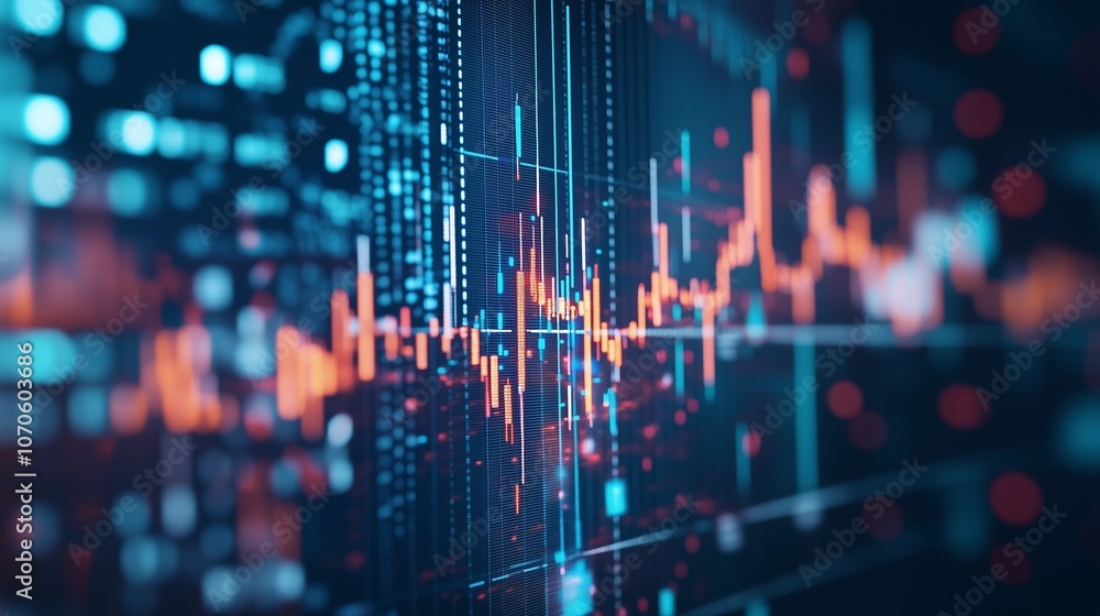 Stock Market Graph with Upward Arrows on a Dark Blue Background Representing Financial Growth and Trend Stock Market Graph with Upward Arrows on a Dark Blue Background Representing Financial Growth and Trend