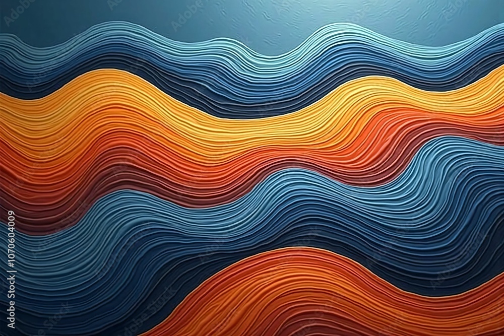 Vibrant Layered Abstract Gradient Waves with Bold Colors and Textured Detail for Modern Artistic Background Vibrant Layered Abstract Gradient Waves with Bold Colors and Textured Detail for Modern Artistic Background