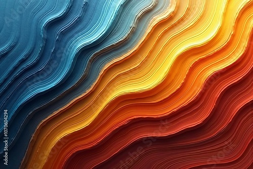 Bold and Vibrant Multicolored Wave Layers with Textured Gradient for Unique Artistic Designs