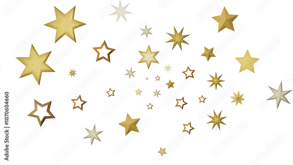Abstract image of golden stars on a black background Abstract image of golden stars on a black background